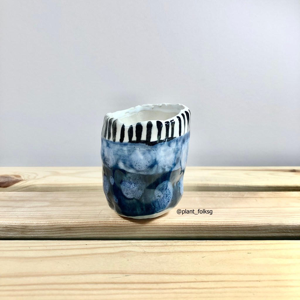 niefeceramics blue sea ceramic planter