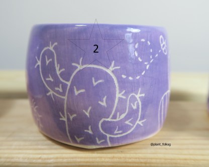 purple cactus ceramic planter by DODO CHANG