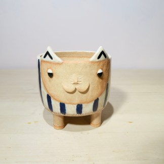 Stripey Cat Artisan Planter